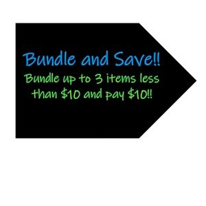 Bundle up to 3 items less than $10 and pay $10!!